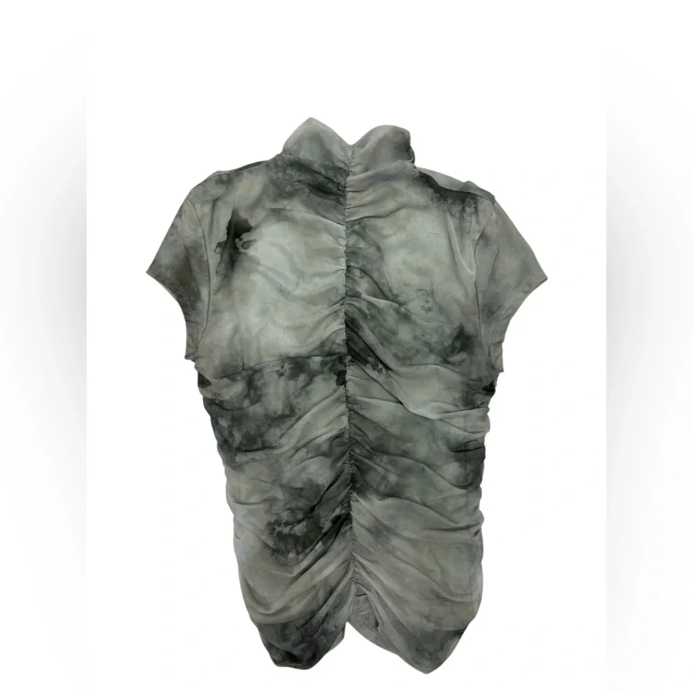 ZARA Ruched Mesh Tie-Dye Top - Picture 3 of 4